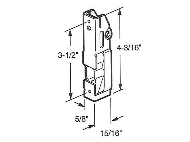 Mortise Lock - Sliding Patio Door, 45 Degree Keyway, Steel - Mortise Lock - Sliding Patio Door, 45 Degree Keyway, Steel