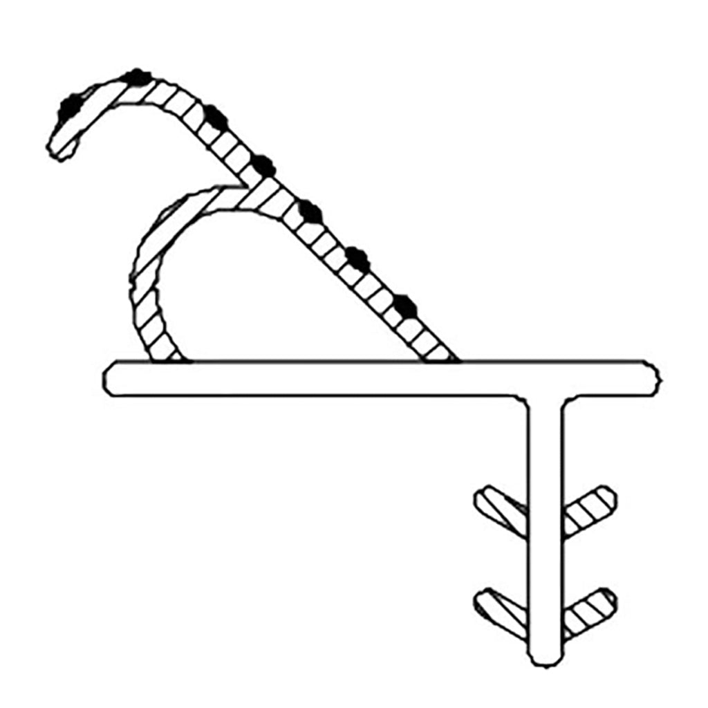 Marvin Casemaster Casement Window sash, V195 Flex-Leg Weatherstrip. 72