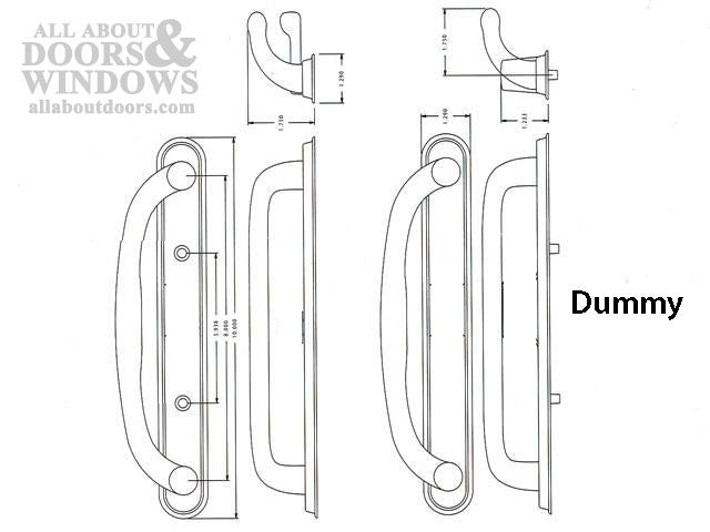 Olympus Dummy Handle for Sliding Glass Patio Door 3 15/16 Inch Screw Hole Center - Olympus Dummy Handle for Sliding Glass Patio Door 3 15/16 Inch Screw Hole Center