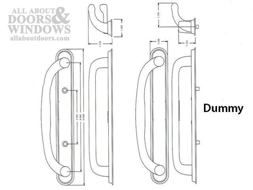 Olympus Dummy Handle for Sliding Glass Patio Door 3 15/16 Inch Screw Hole Center - Olympus Dummy Handle for Sliding Glass Patio Door 3 15/16 Inch Screw Hole Center