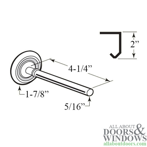 1-7/8 Inch Diameter Roller with 4-1/4 Inch Stem for 2 Inch J-Track for Garage Door - 1-7/8 Inch Diameter Roller with 4-1/4 Inch Stem for 2 Inch J-Track for Garage Door