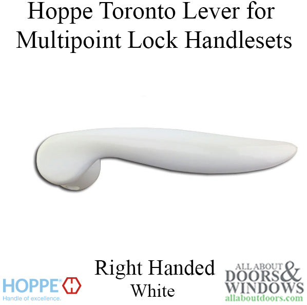 Toronto Lever Handle for Right Handed Multipoint Lock Handlesets - White - Toronto Lever Handle for Right Handed Multipoint Lock Handlesets - White