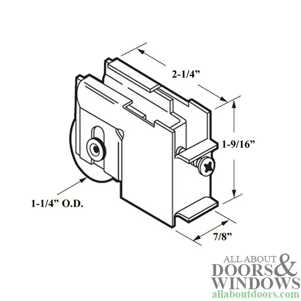 Peachtree Citation 3 Sliding Door Roller 1.25 Inch Steel Wheel Door Roller - Peachtree Citation 3 Sliding Door Roller 1.25 Inch Steel Wheel Door Roller
