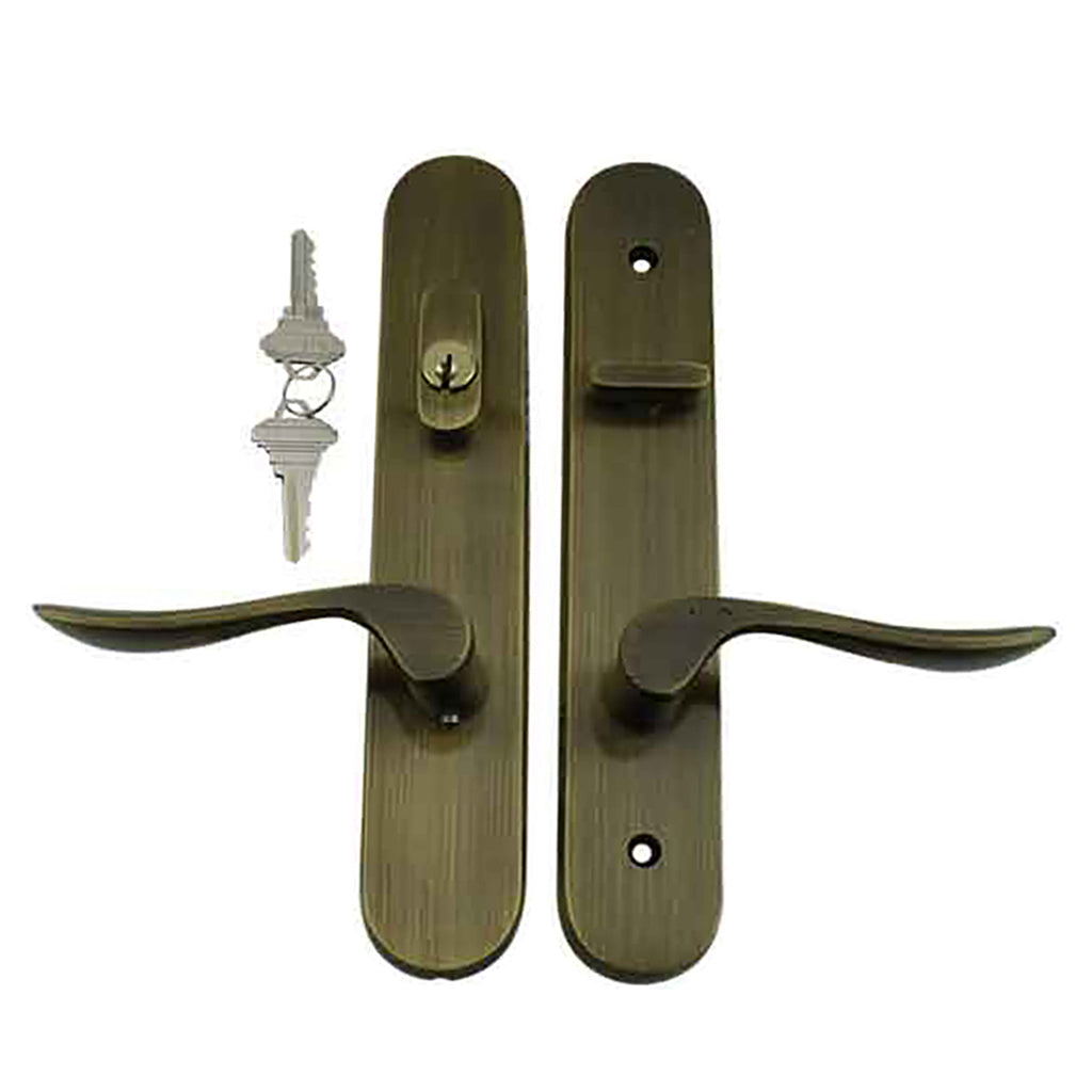 Marvin Active Keyed Multi-point Lock Trim for Hinged Door - Antique Brass - Marvin Active Keyed Multi-point Lock Trim for Hinged Door - Antique Brass