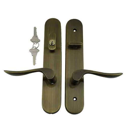 Marvin Active Keyed Multi-point Lock Trim for Hinged Door - Antique Brass - Marvin Active Keyed Multi-point Lock Trim for Hinged Door - Antique Brass