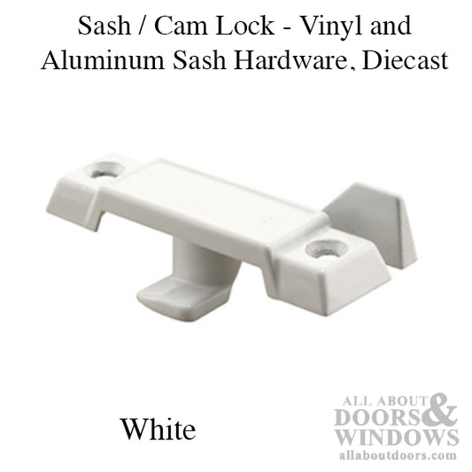 Sash/Cam Lock - Vinyl and Aluminum Sash Hardware, Diecast - White