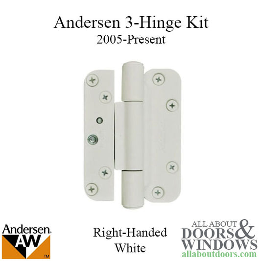 3 Hinge Kit, 2005-Present, Andersen FWH Right Hand Door - White