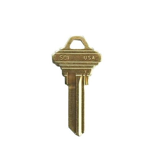 Schlage SC1 Key Blank - Brass - Schlage SC1 Key Blank - Brass