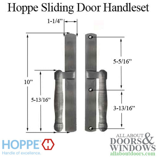 HOPPE HLS 9000 Sliding Door Handle Set Fixed Dummy Oil Rubbed Brass - HOPPE HLS 9000 Sliding Door Handle Set Fixed Dummy Oil Rubbed Brass