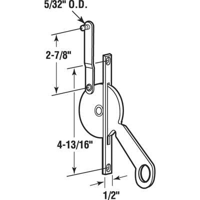 Jalousie/ Louver Window Operator, Lever, Universal, 4-13/16 inch - Jalousie/ Louver Window Operator, Lever, Universal, 4-13/16 inch