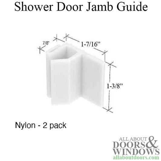 Bath Co. Jamb Guide for Shower Door - White - 2 Pack