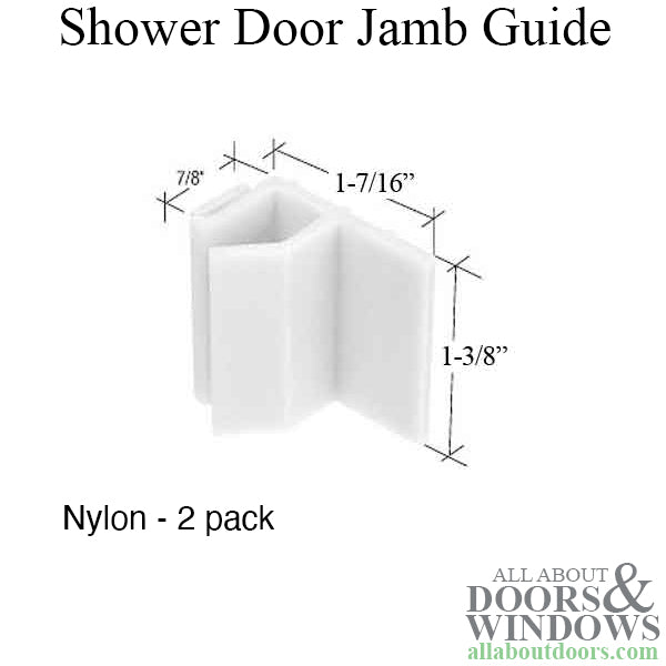 Bath Co. Jamb Guide for Shower Door - White - 2 Pack - Bath Co. Jamb Guide for Shower Door - White - 2 Pack