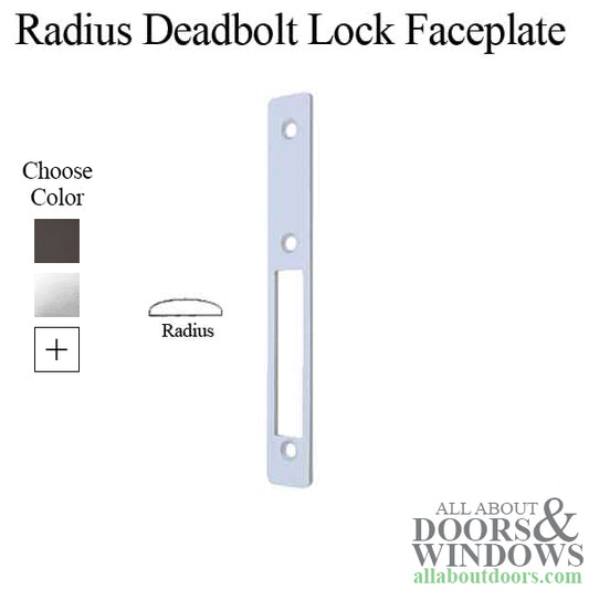 Radius Deadbolt Lock Faceplate, Choose Color