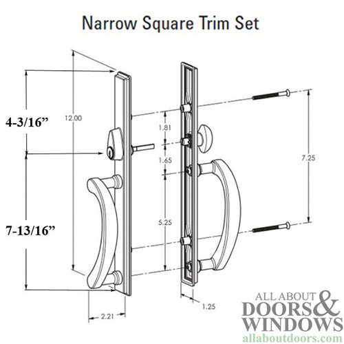 Amesbury Truth Expression Sliding Door Handle Keyed Entry Square Handlset - Amesbury Truth Expression Sliding Door Handle Keyed Entry Square Handlset