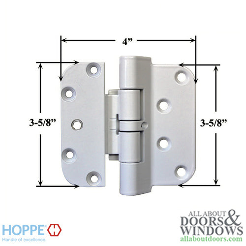 Hoppe F9010, 2009 Guide Hinge - White - Hoppe F9010, 2009 Guide Hinge - White