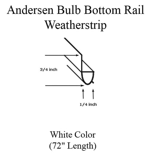 Andersen Weatherstrip, Bulb / Bottom Rail  Perma-Shield Narroline Windows - White - Andersen Weatherstrip, Bulb / Bottom Rail  Perma-Shield Narroline Windows - White