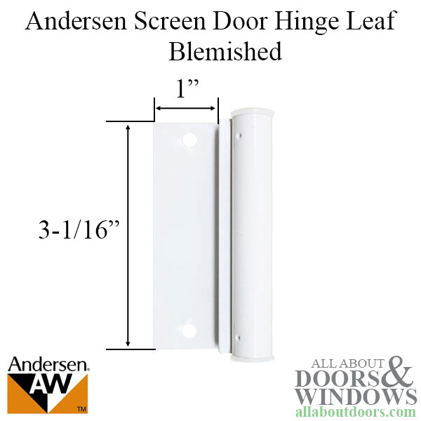 Lower Screen Door Hinge Leaf, Blemish - White - Lower Screen Door Hinge Leaf, Blemish - White