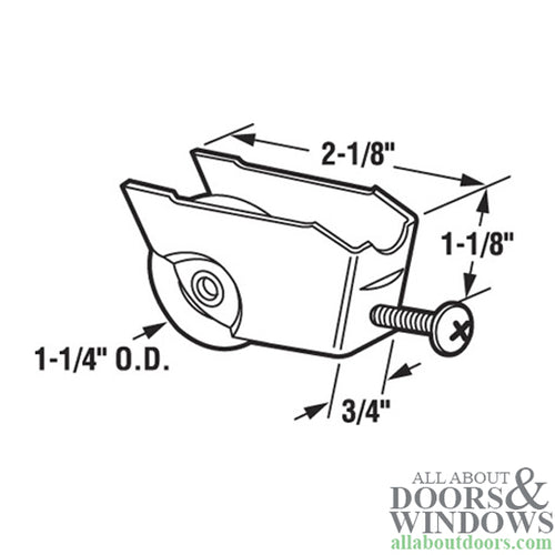 1-1/4 Inch Steel Wheel, Roller Assembly - 1-1/4 Inch Steel Wheel, Roller Assembly