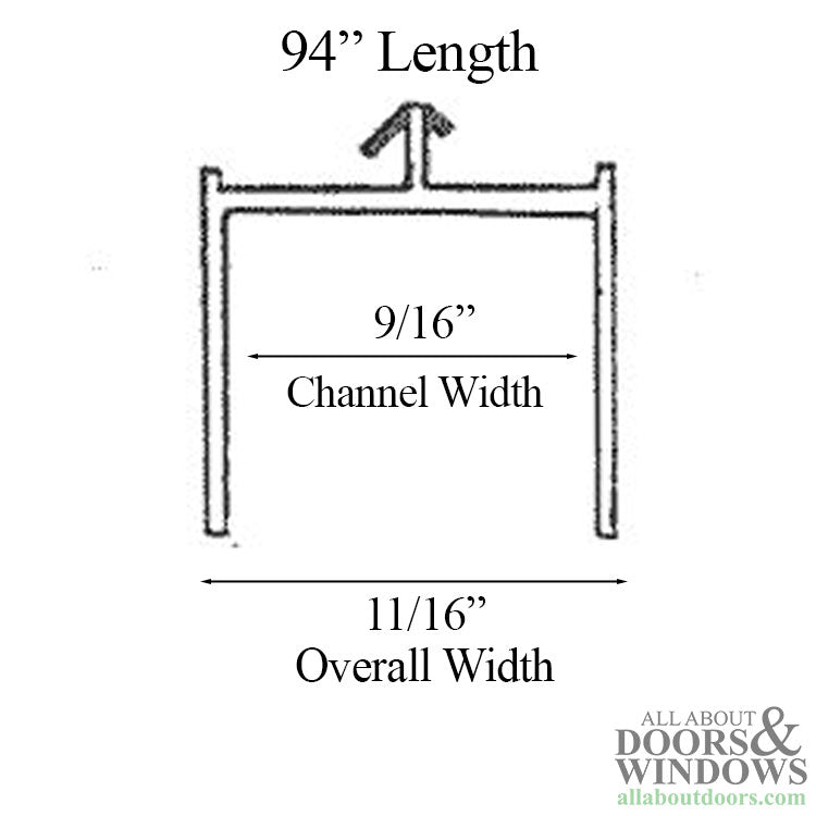 Head Track Screen Channel for Sliding Door 94 Inch Track Length - Head Track Screen Channel for Sliding Door 94 Inch Track Length