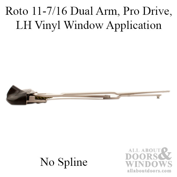 Roto 11-7/16 Dual Arm, Pro Drive, Left Hand Vinyl Window Application -  Choose Color - Roto 11-7/16 Dual Arm, Pro Drive, Left Hand Vinyl Window Application -  Choose Color