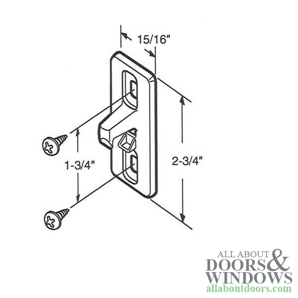 Diecast Keeper for Sliding Patio Door 1-3/4