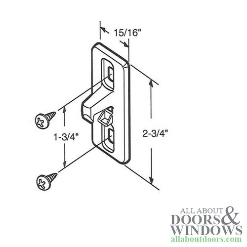 Diecast Keeper for Sliding Patio Door 1-3/4