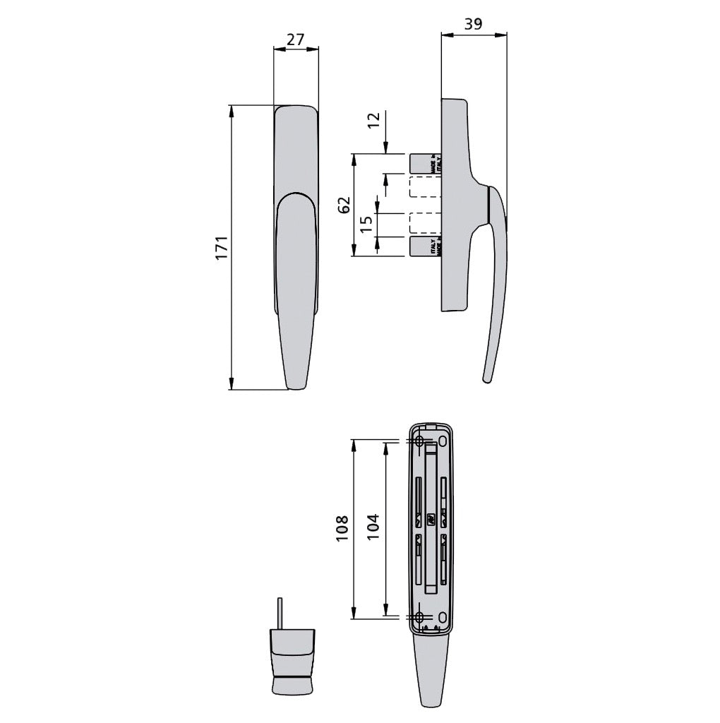 Cremonese Dual Blade 104-108mm Screw Centers - Cremonese Dual Blade 104-108mm Screw Centers