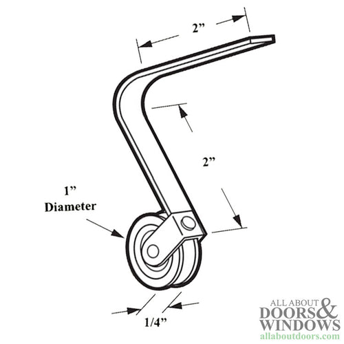 V Spring Tension Roller Assembly with 1 Inch Nylon Wheel for Sliding Screen Door - V Spring Tension Roller Assembly with 1 Inch Nylon Wheel for Sliding Screen Door