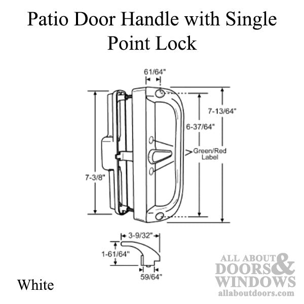 Patio Door Handle with Two Point Mortise Lock - Patio Door Handle with Two Point Mortise Lock