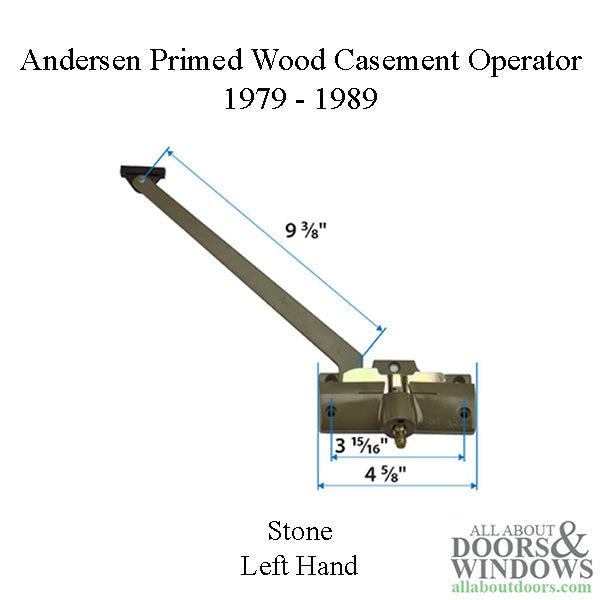 Andersen Casement Window Operator Left Primed Wood Casement Window 1979-1989 - Andersen Casement Window Operator Left Primed Wood Casement Window 1979-1989