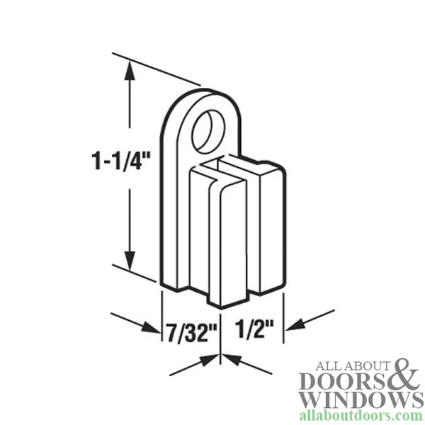 Sliding Glass Door Guide - Anti-Rattler, 1/2  Wide - Sliding Glass Door Guide - Anti-Rattler, 1/2  Wide