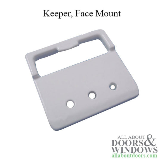 Face Mount & Keeper for Single / Double Hung Sliding Window Sash Lock Strike - White