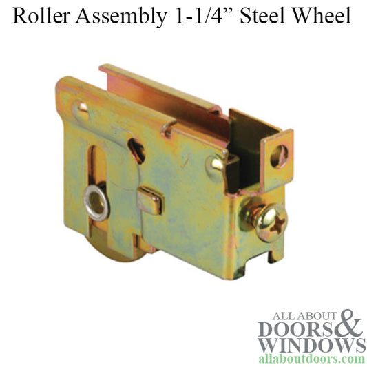 Sliding Glass Door Roller 1.25 Inch Steel Wheel with Adjustable Metal Housing