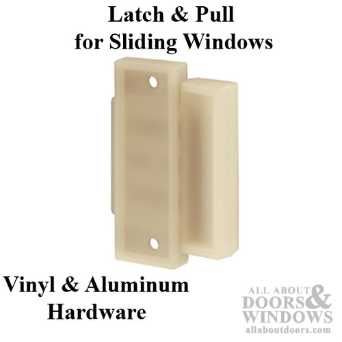 Latch and Pull - Vinyl and Aluminum Hardware, Plastic - White/Mill - Latch and Pull - Vinyl and Aluminum Hardware, Plastic - White/Mill