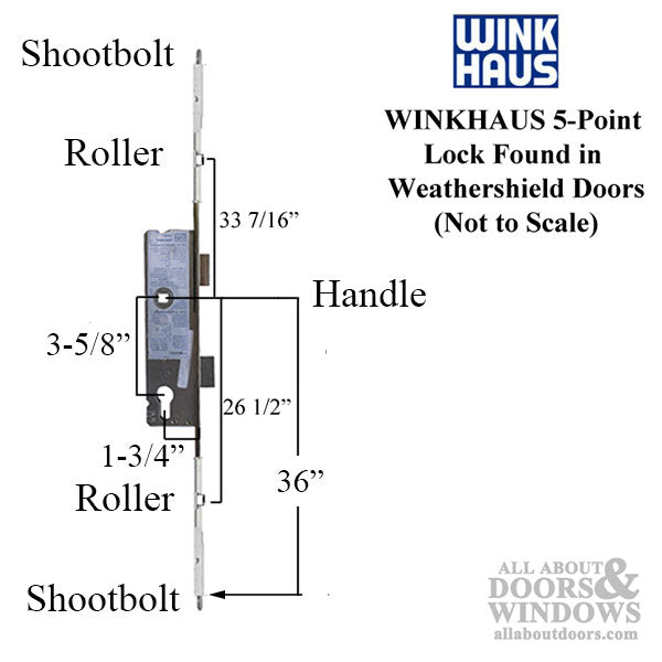 Winkhaus 5-Point Roller/Shootbolt Multipoint Lock for Weathershield pre-3/2002 - Winkhaus 5-Point Roller/Shootbolt Multipoint Lock for Weathershield pre-3/2002