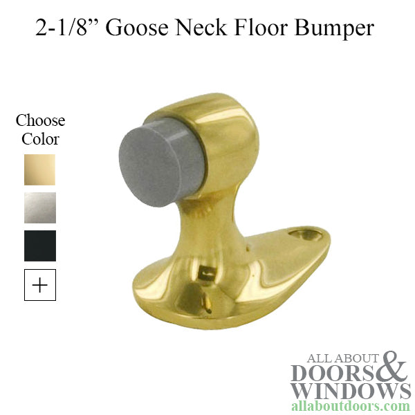 2-1/8'' Floor Mounted Bumper, Solid Brass - Choose Finish - 2-1/8'' Floor Mounted Bumper, Solid Brass - Choose Finish