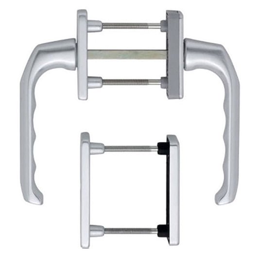 HOPPE London, Tilt Turn window non keyed handle with cylinder Rosette 90° Stop  Silver