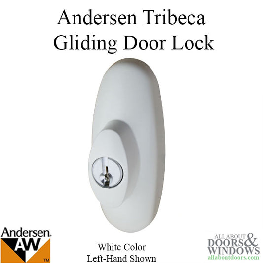 Keyed Lock Assembly, Andersen Tribeca Gliding Door, LH - White