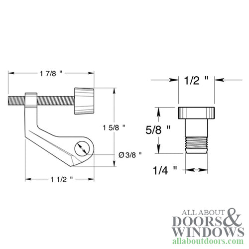 Hinge Pin Stop For Brass Hinges, Solid Brass  - Choose Finish - Hinge Pin Stop For Brass Hinges, Solid Brass  - Choose Finish