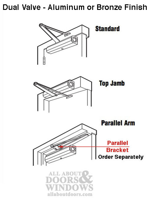 Door Closer # 2 Light Duty - Dual Valve - Choose Color - Door Closer # 2 Light Duty - Dual Valve - Choose Color