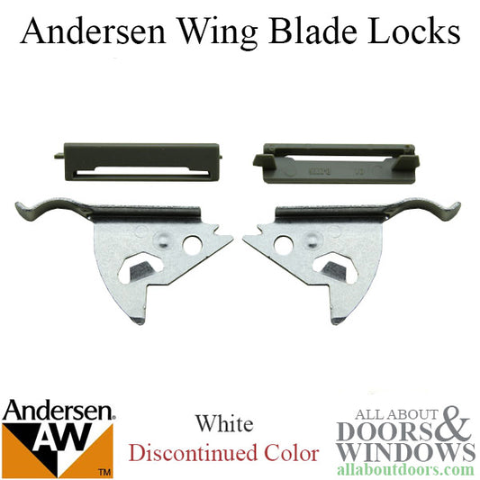 Discontinued - Screen Wing Blade Locks, Pair - White