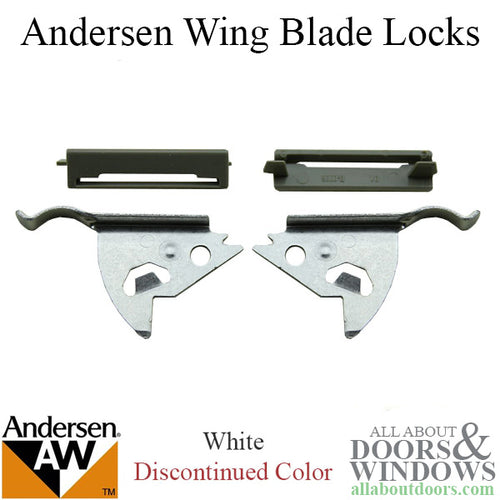 Discontinued - Screen Wing Blade Locks, Pair - White - Discontinued - Screen Wing Blade Locks, Pair - White