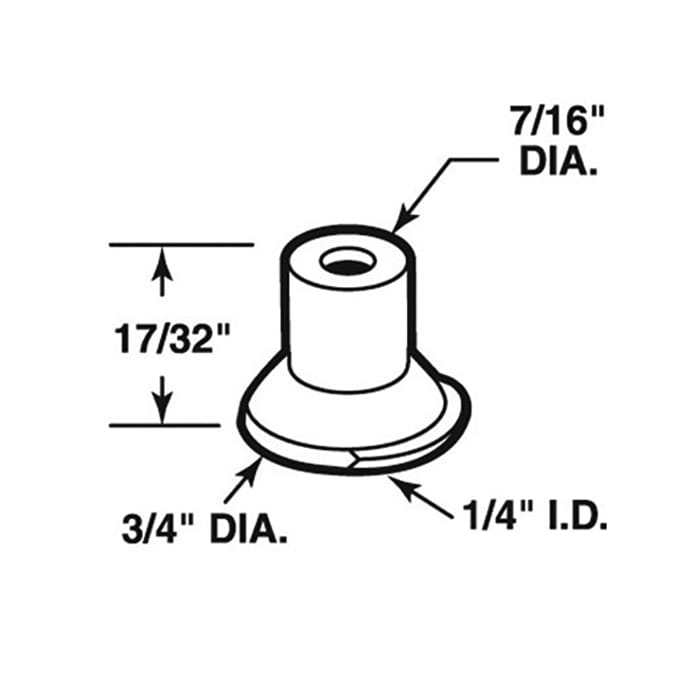 Float Away Pin Cap / Guide, 1/4 I.D., Nylon - Float Away Pin Cap / Guide, 1/4 I.D., Nylon