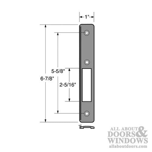 Hookbolt Lock, Radius Face Plate with Mohair Weatherstrip - Choose Color - Hookbolt Lock, Radius Face Plate with Mohair Weatherstrip - Choose Color