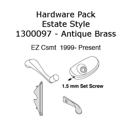 Andersen Window Hardware Pack, EZ Casement, Estate Style - Antique Brass - Andersen Window Hardware Pack, EZ Casement, Estate Style - Antique Brass