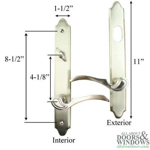 Covington Style Single Active Door, Keyed Handle Set, Left - Satin Nickel - Covington Style Single Active Door, Keyed Handle Set, Left - Satin Nickel