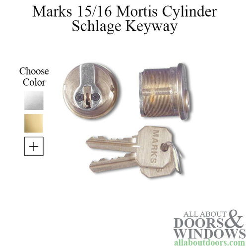 Marks Mortise Cylinder, 15/16 length - Marks Mortise Cylinder, 15/16 length