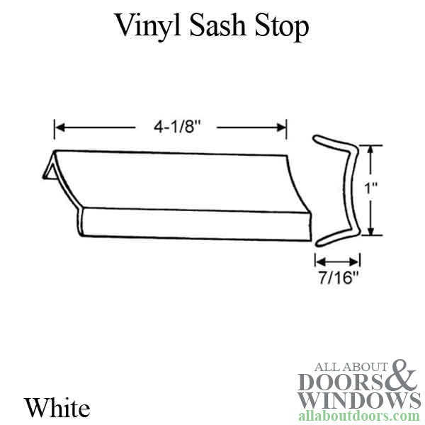 Vinyl Sash Stop, 4-1/8