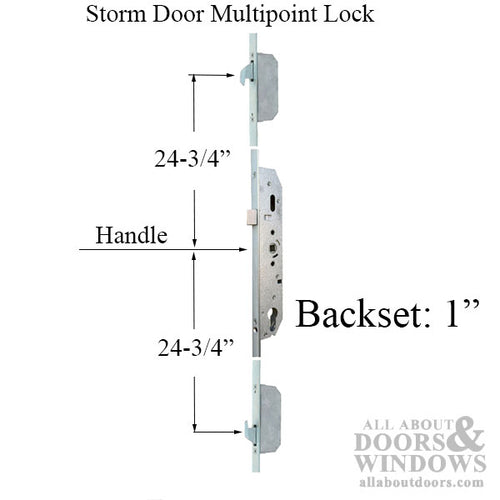 Storm Door Multipoint Lock with Top and Bottom Hooks and Spring Latch - Storm Door Multipoint Lock with Top and Bottom Hooks and Spring Latch