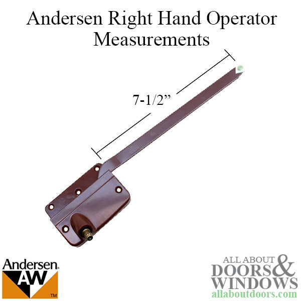 Andersen 7073A Operator with Handle 7-1/2 Inch Arm Square Shoe, Right Hand - Bronze - Andersen 7073A Operator with Handle 7-1/2 Inch Arm Square Shoe, Right Hand - Bronze